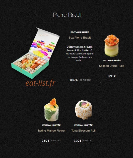 Carte et menu de Sushi Shop à Villeneuve d'Ascq — Les pierre braults