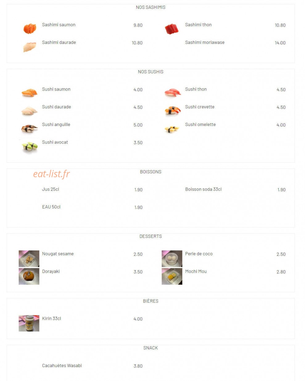 Sushi Time — carte page 3