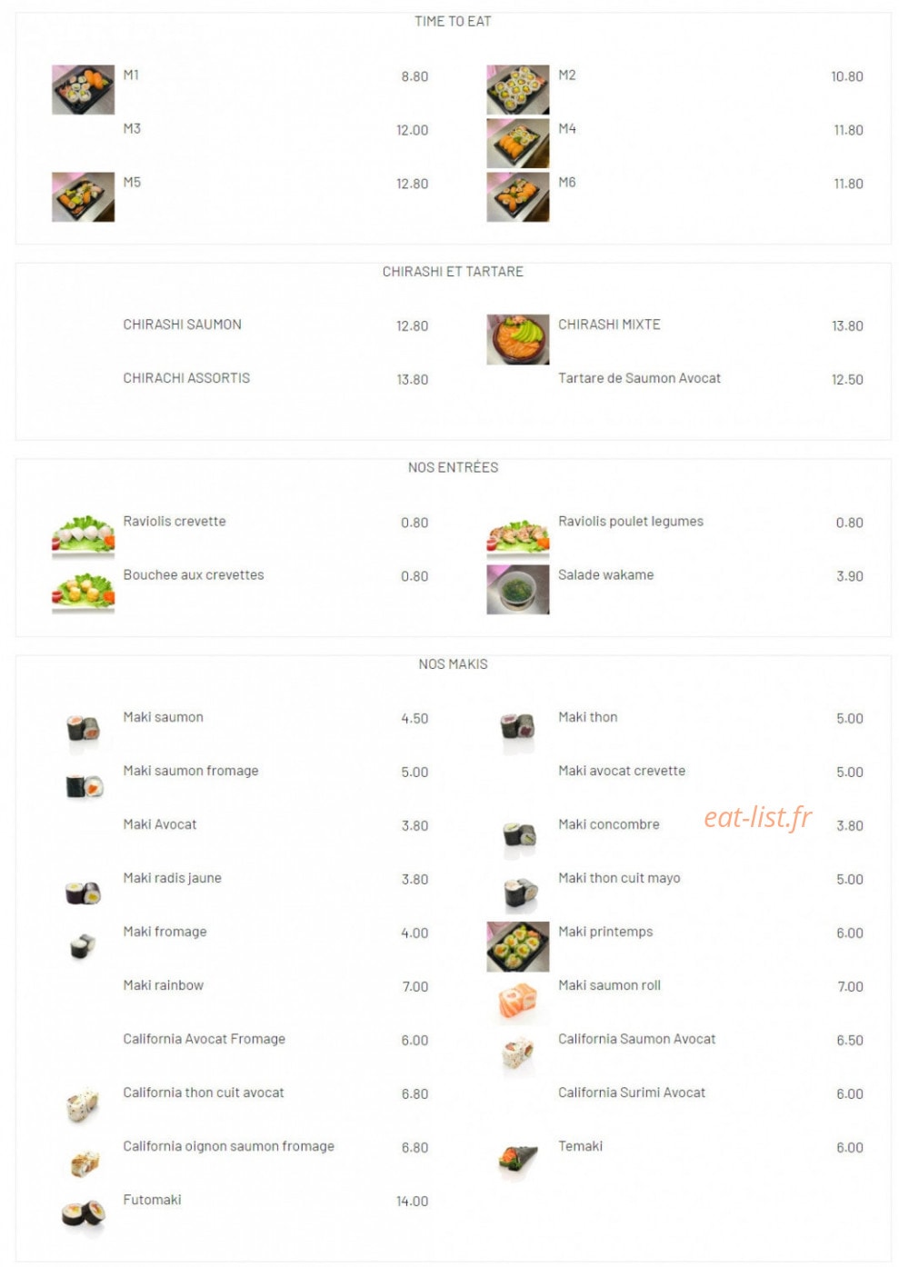 Sushi Time — carte page 2