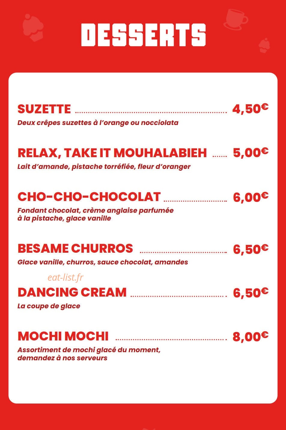 The Voice Café — carte page 7