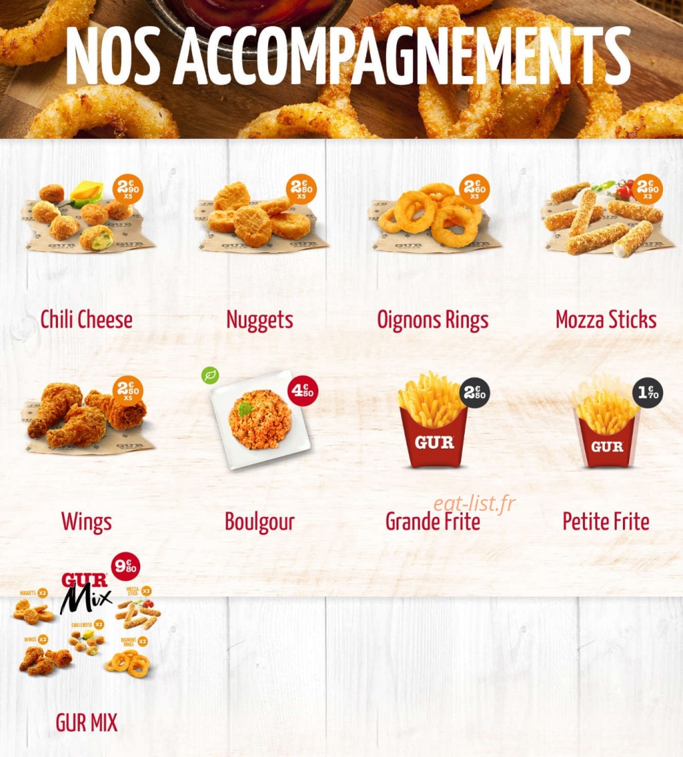 Gur Kebab — carte page 3