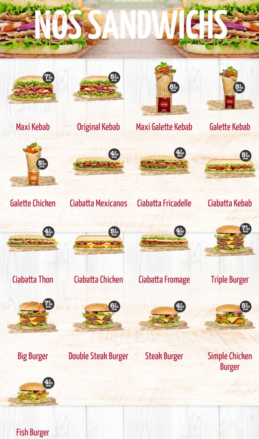 Gur Kebab — carte page 4