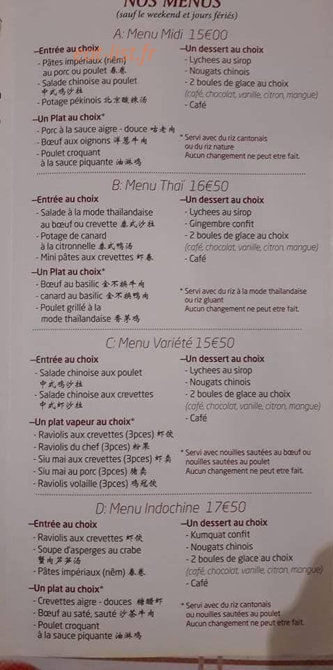 Au Gourmet D'Indochine — carte page 6