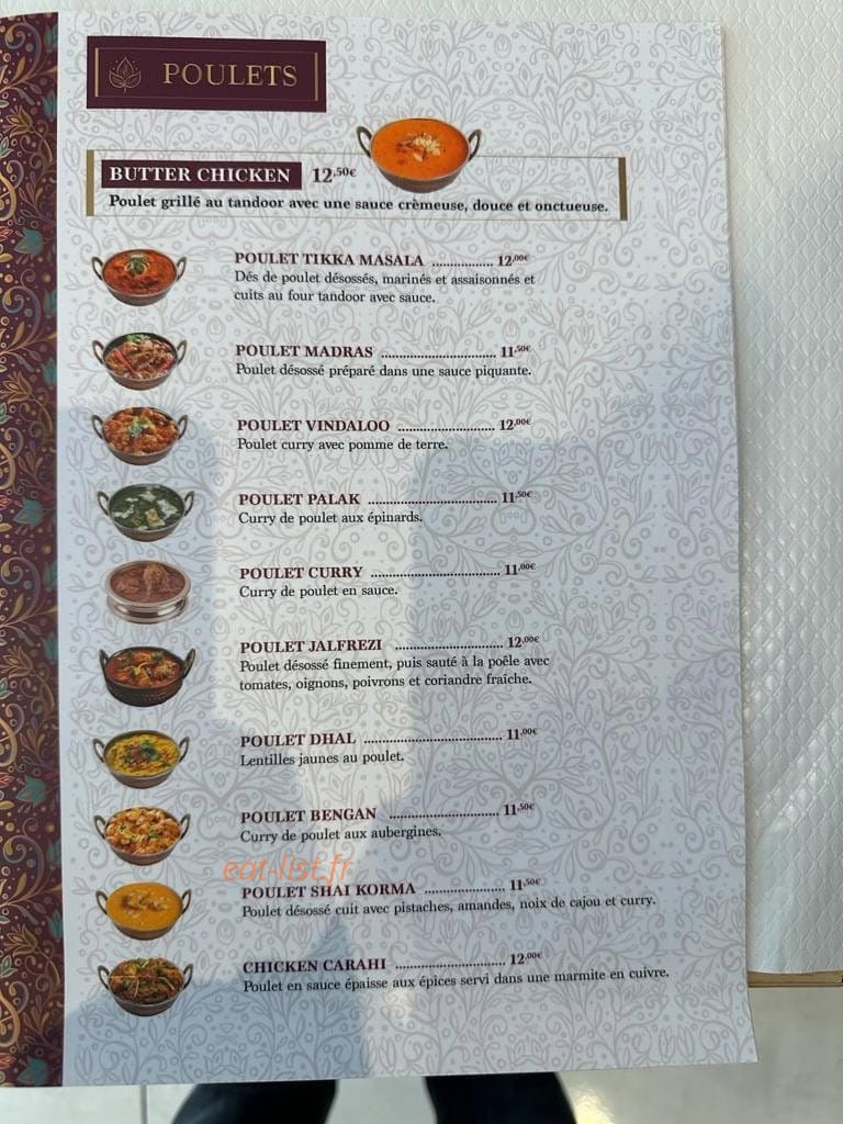 Cuisine Indienne — carte page 3