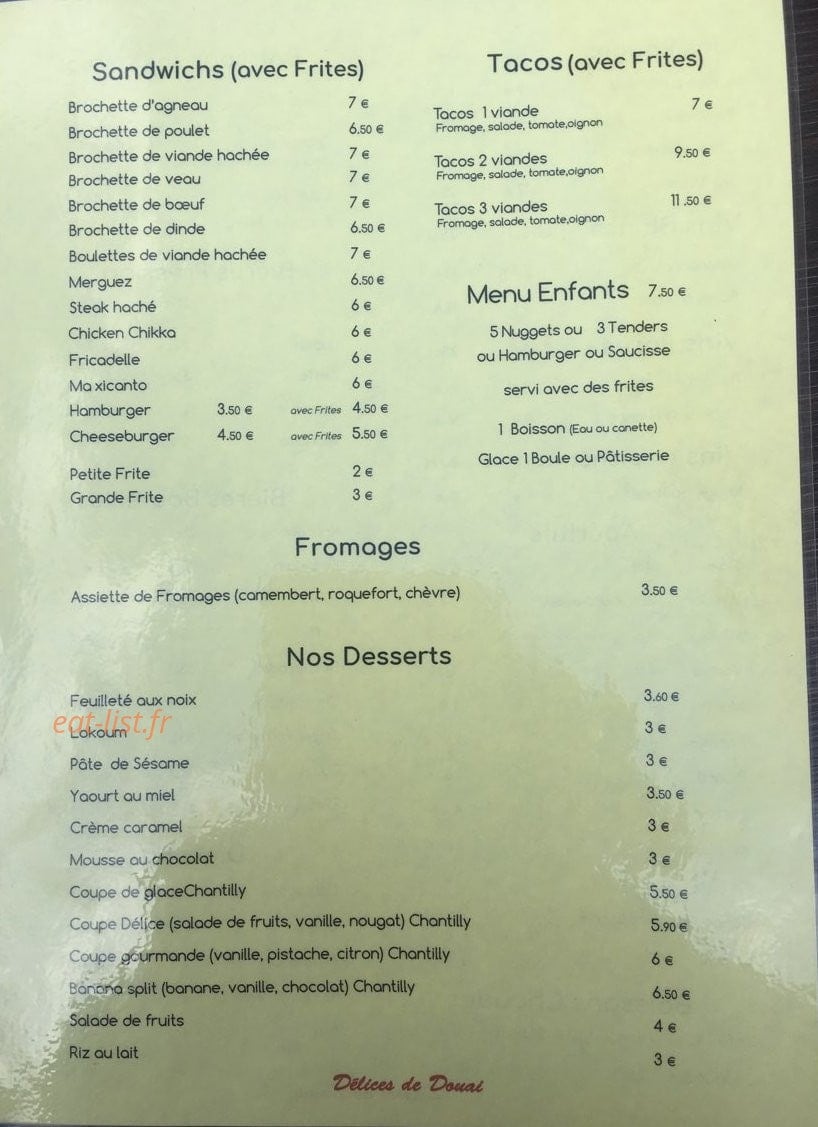 Délices de Douai — carte page 3