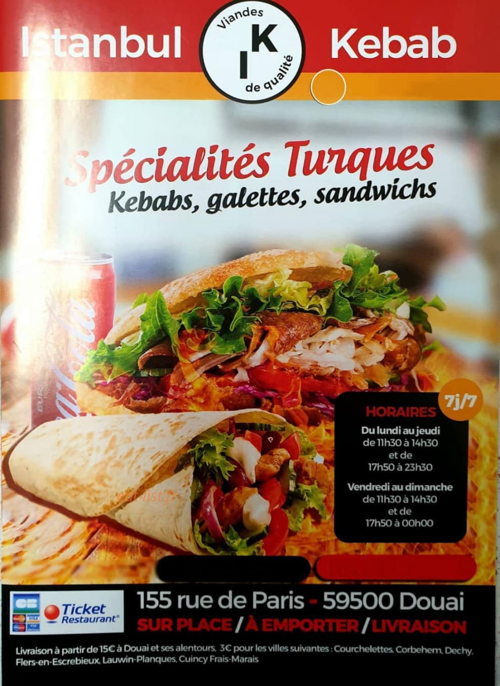 Istanbul kebab — carte page 1