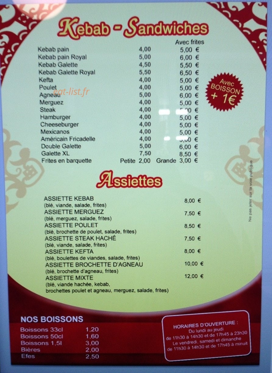 Istanbul kebab — carte page 2