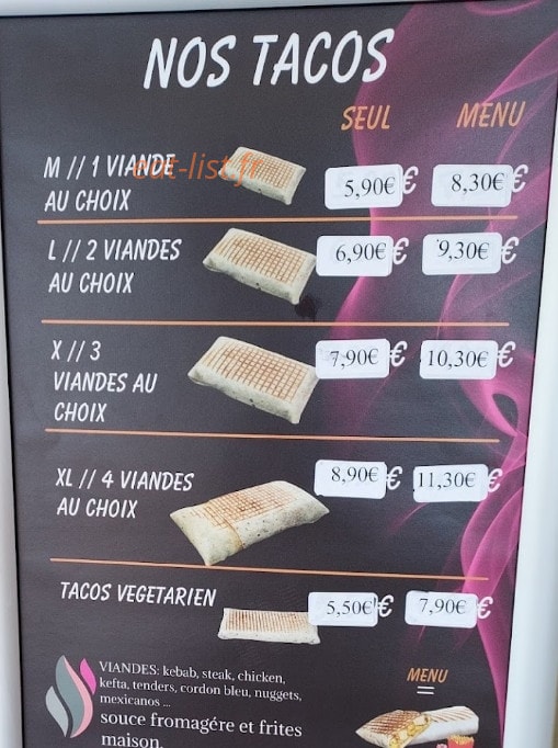 King Food — carte page 3