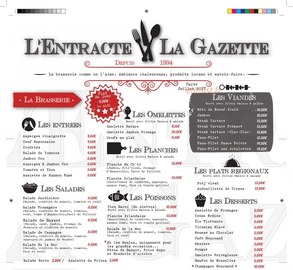 L'Entracte — carte page 1