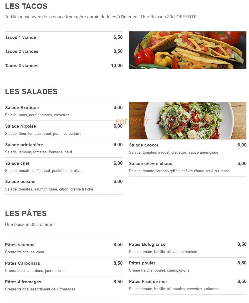 La Bella Vita — carte page 3