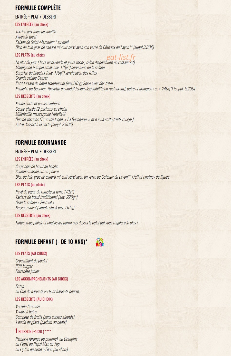 La Boucherie — carte page 10