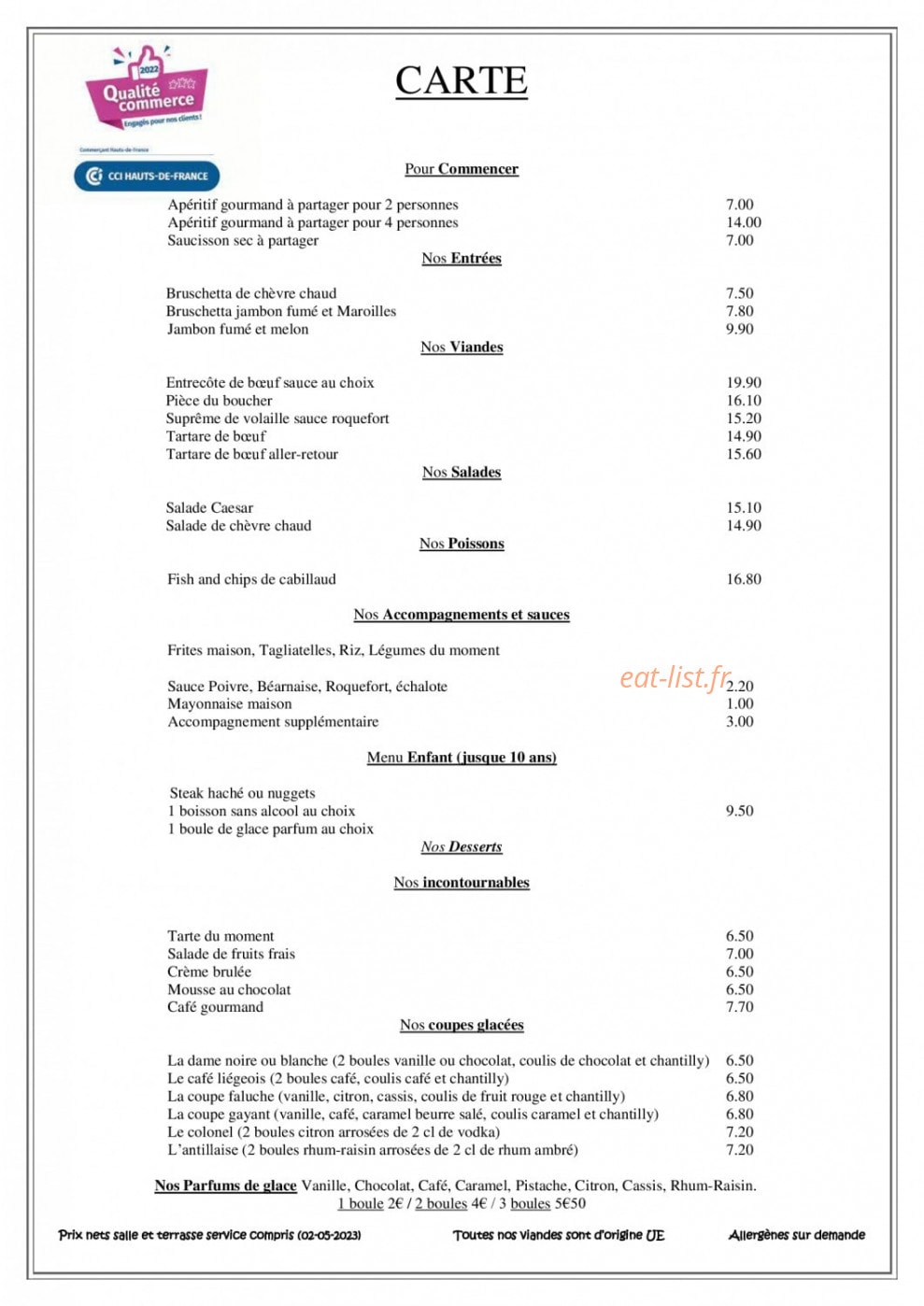 La Faluche — carte page 1