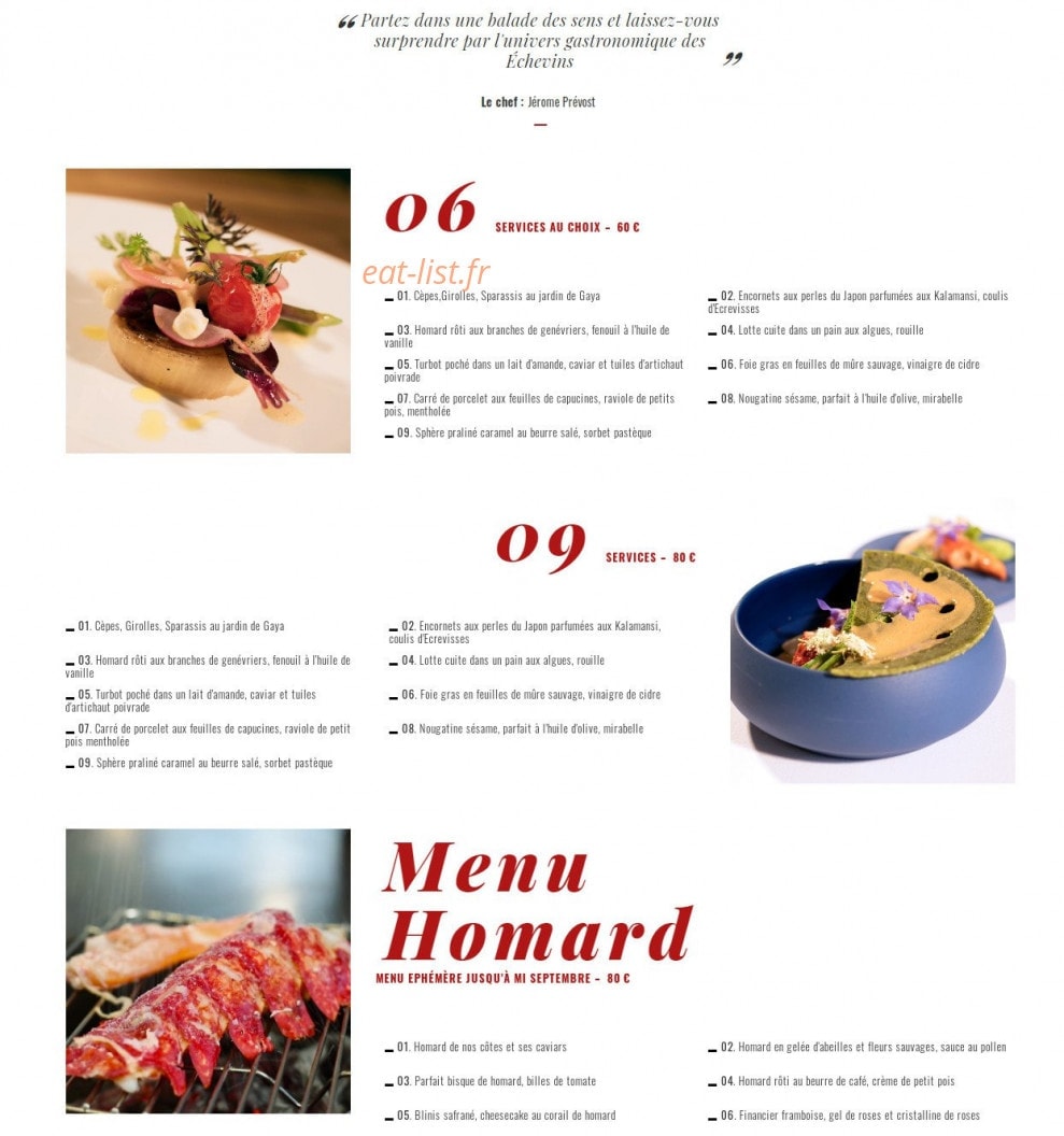 La Table des Echevins — carte page 1