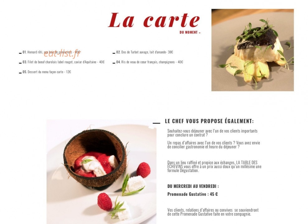 La Table des Echevins — carte page 2