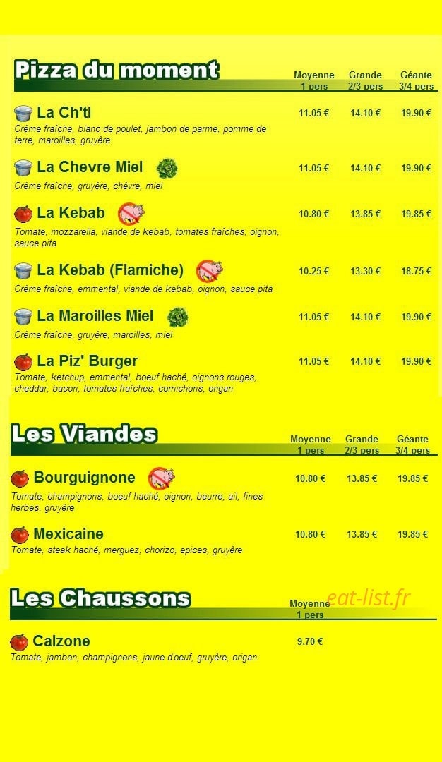 La Tourtiere — carte page 1