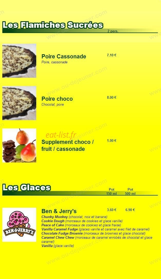 La Tourtiere — carte page 6