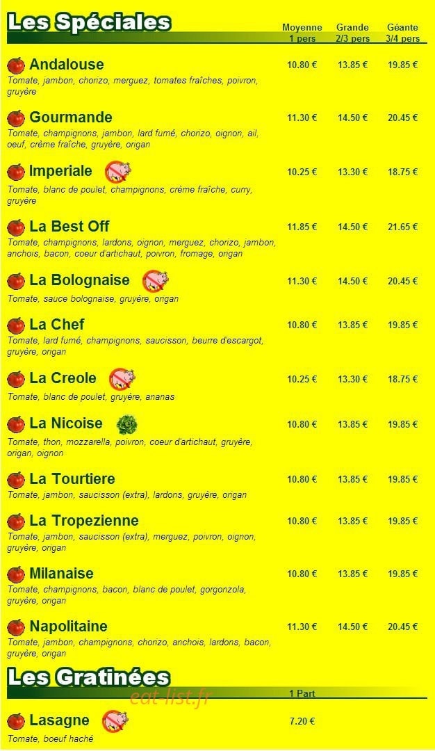 La Tourtiere — carte page 2