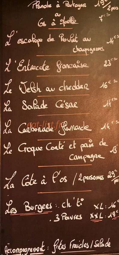 Le bar'O — carte page 1