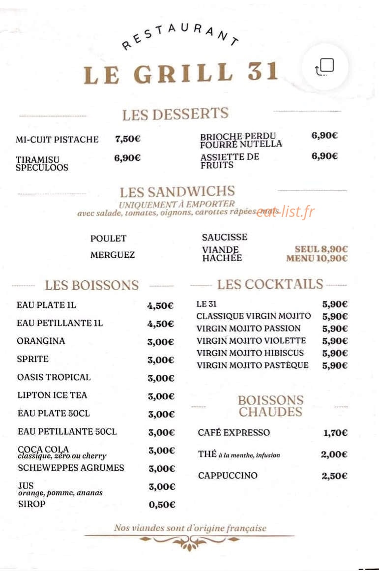 Le grill 31 — carte page 2