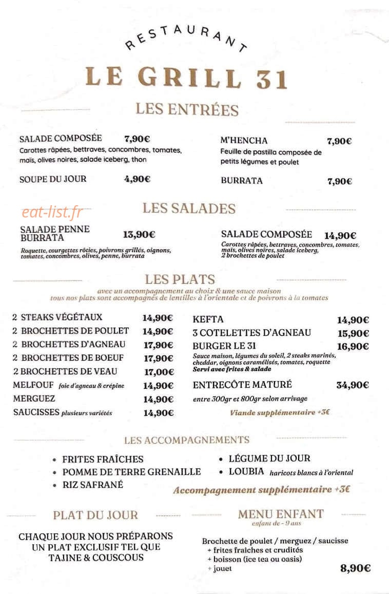Le grill 31 — carte page 1