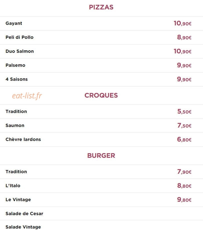 Le Vintage — carte page 3