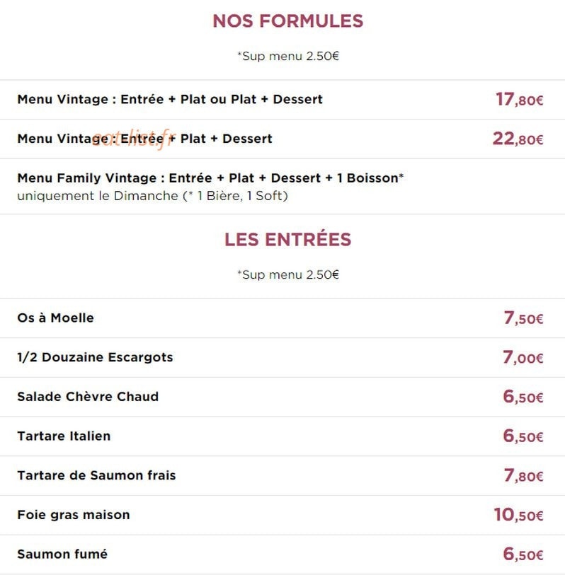 Le Vintage — carte page 1