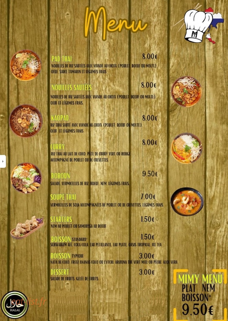 Mimy Thaï — carte page 1