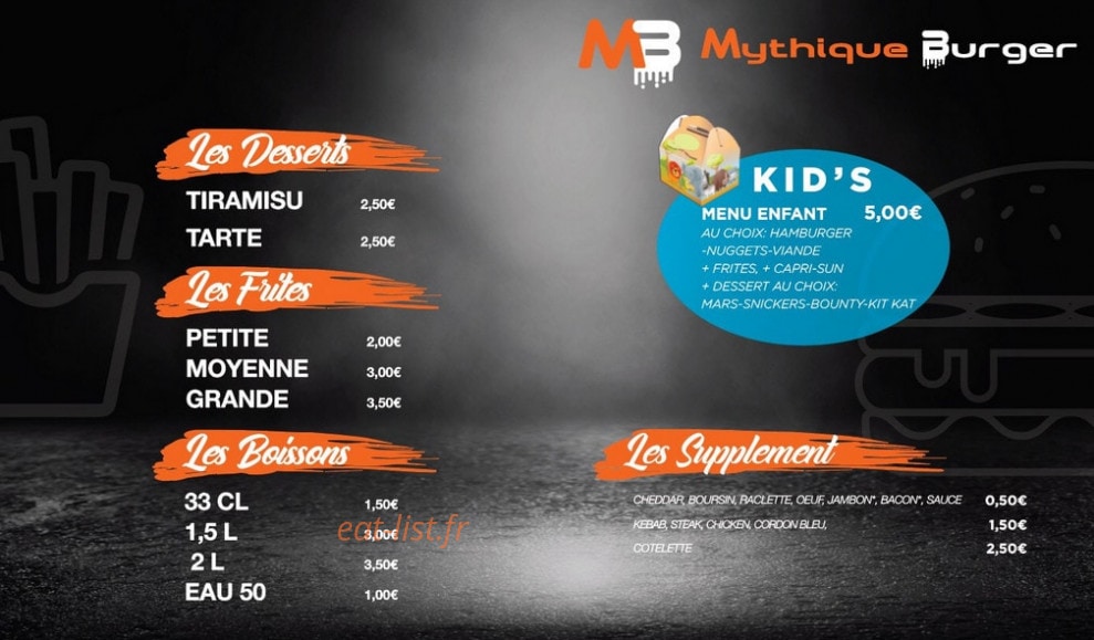 Mythique burger — carte page 4