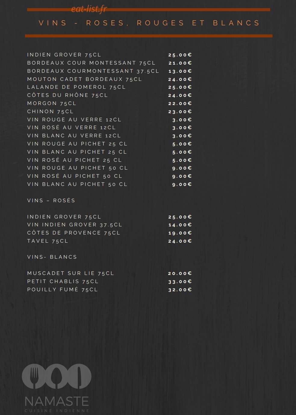 Namaste — carte page 8