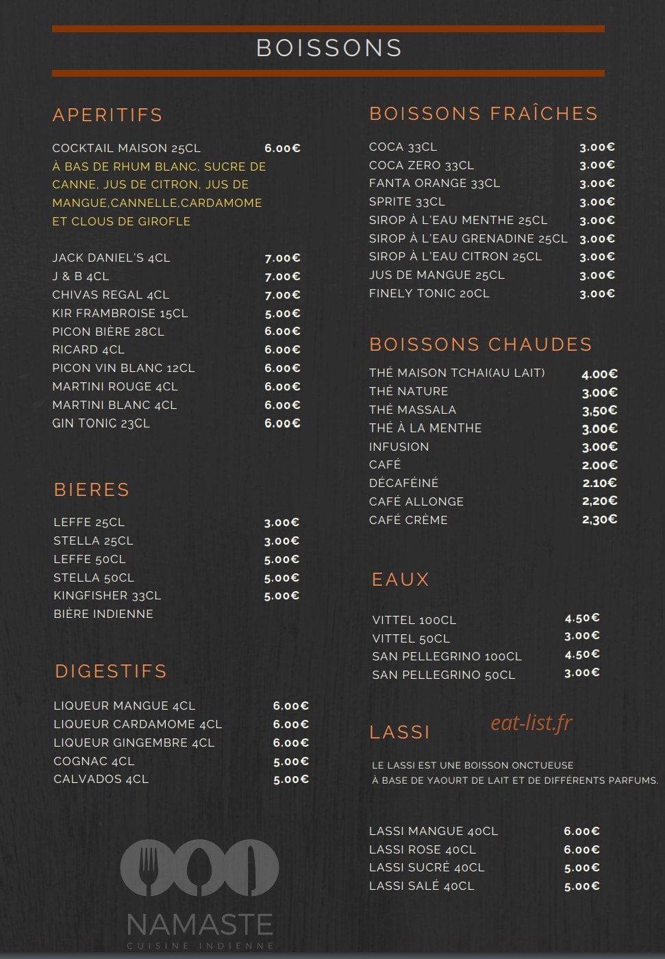 Namaste — carte page 7