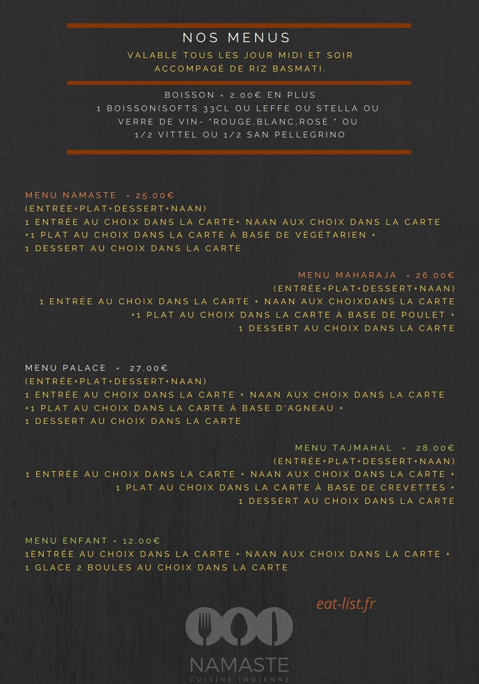 Namaste — carte page 6
