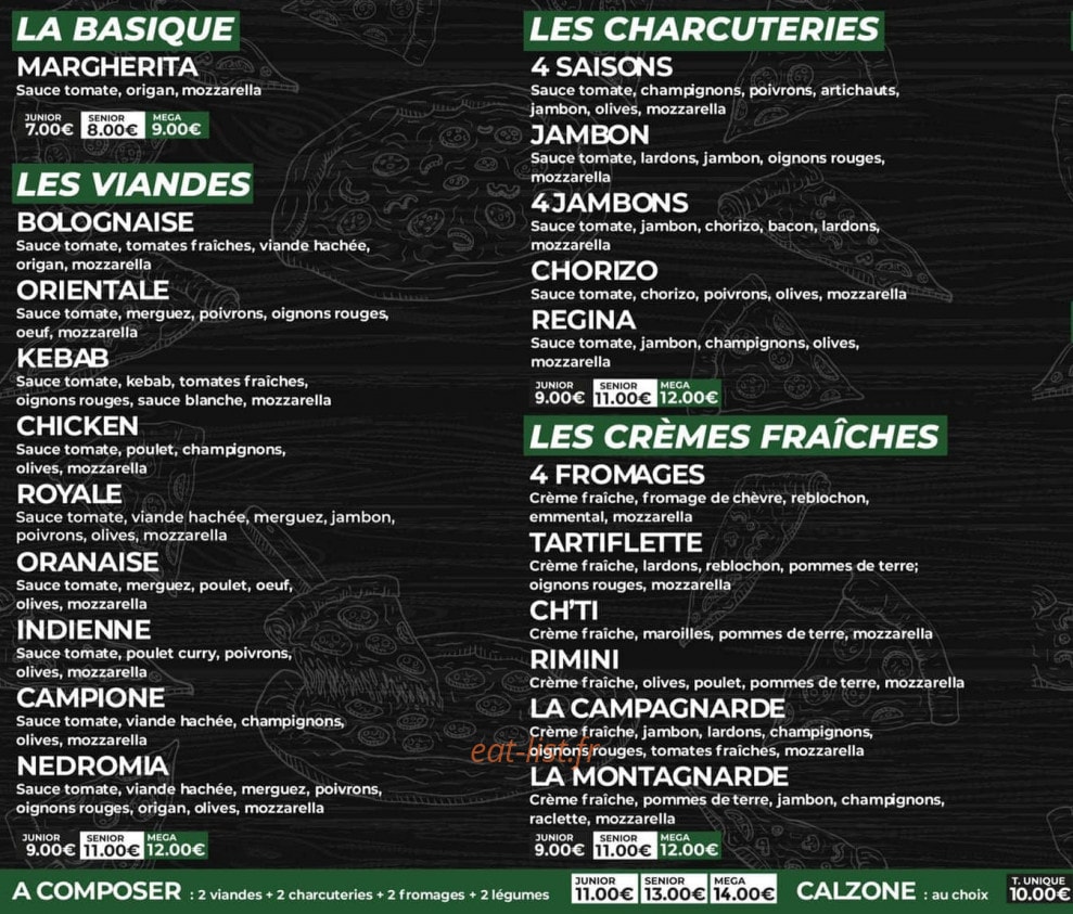 Pizza Home De Gayant — carte page 1