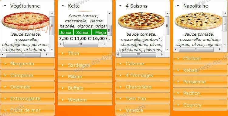 Pizza Twin — carte page 1