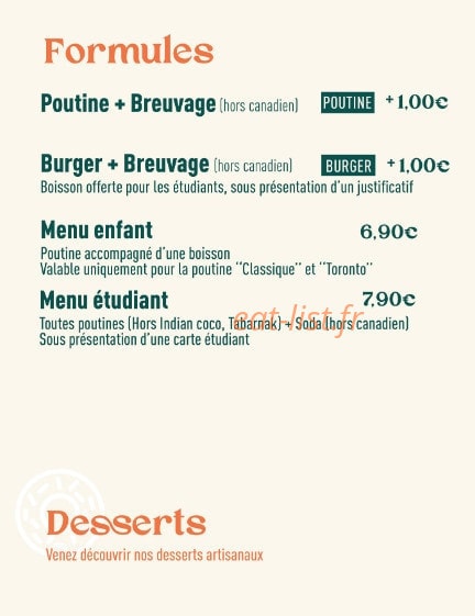 Poutine Shack — carte page 3