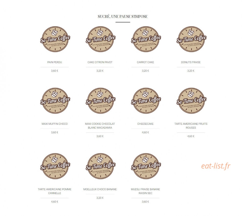 So Time Coffee — carte page 3