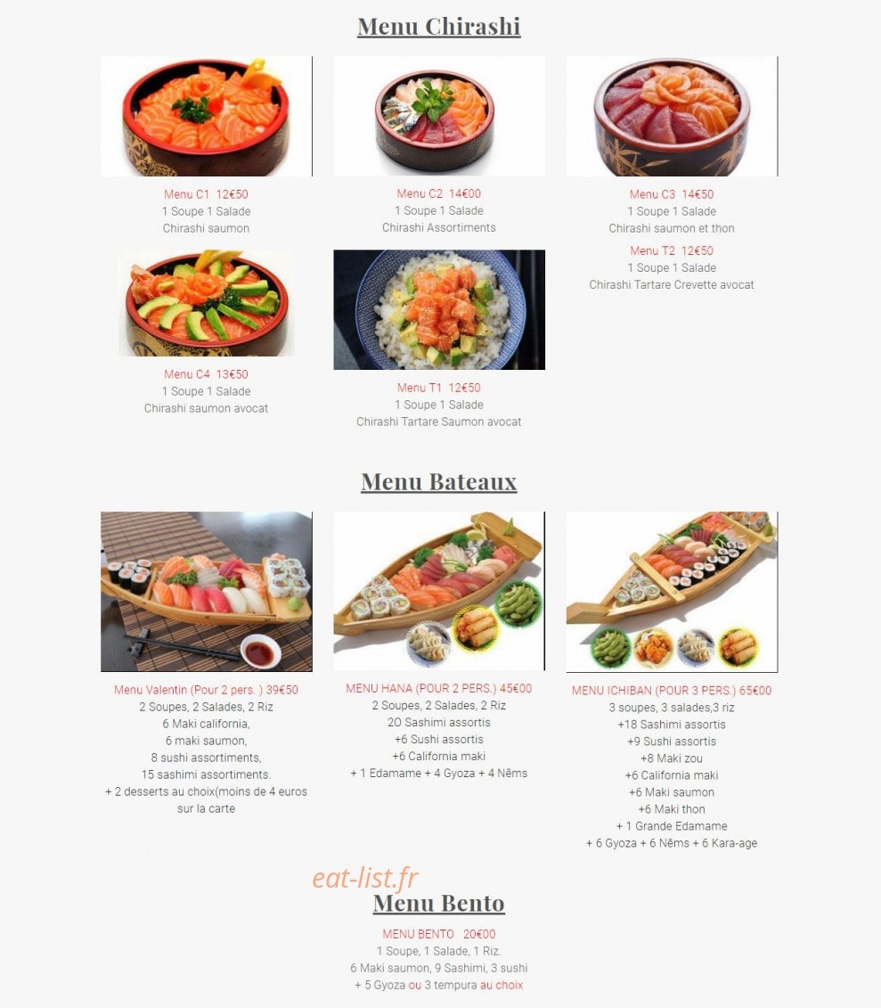 Yukito Sushi — carte page 3