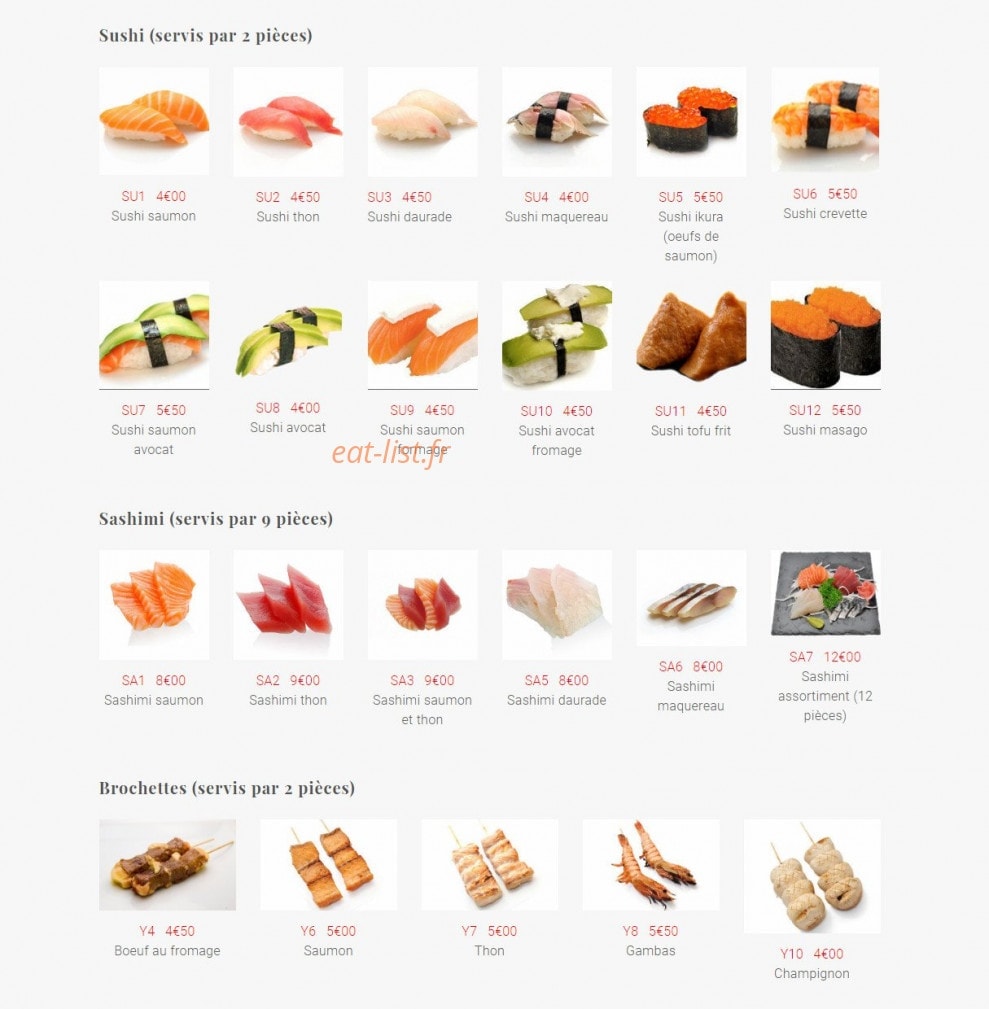 Yukito Sushi — carte page 8