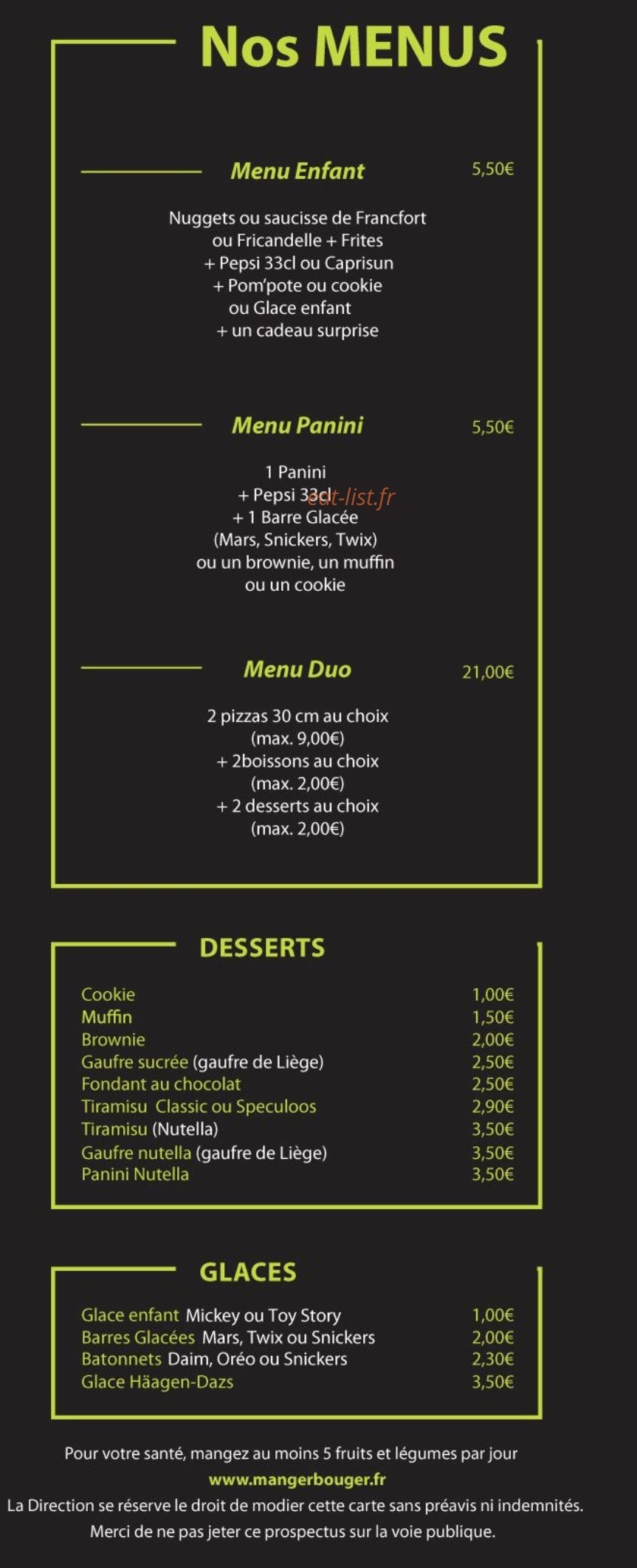 Luzi Pizza — carte page 3