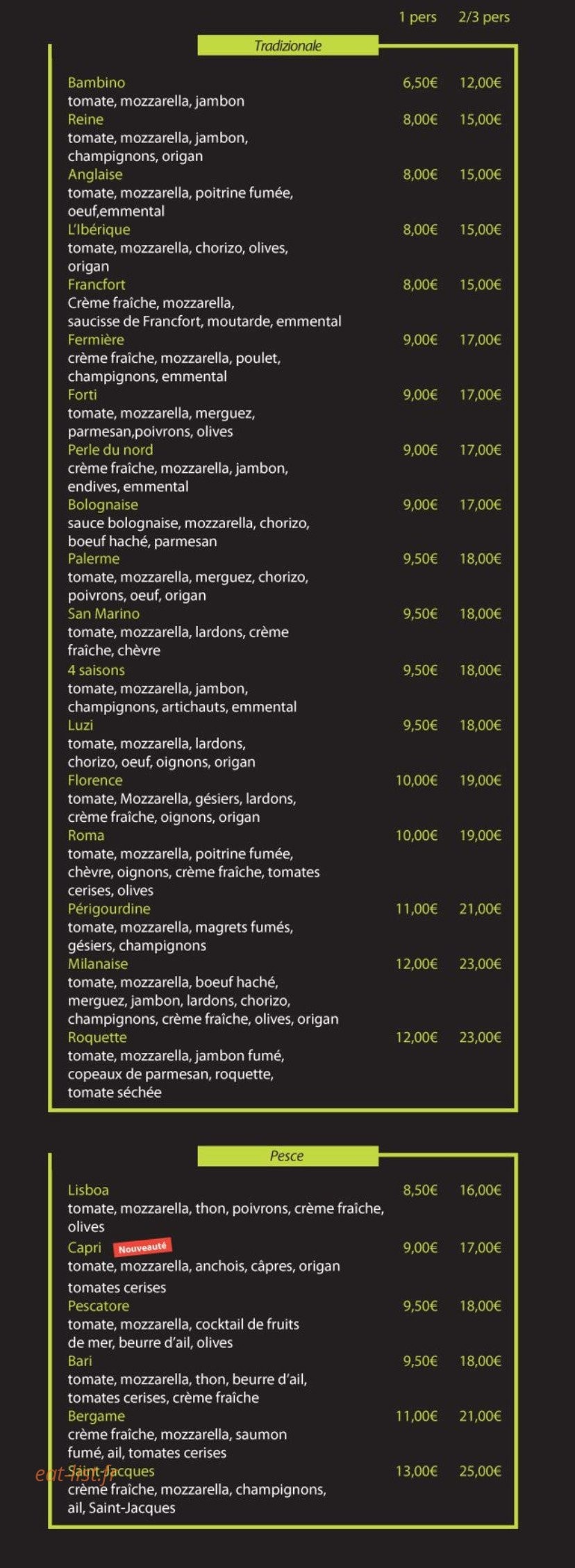 Luzi Pizza — carte page 4