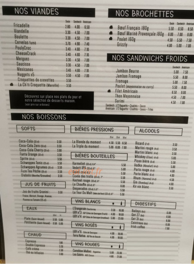 Au Gras De Bœuf — carte page 2