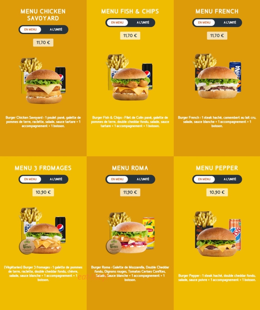 Speed Burger — carte page 5