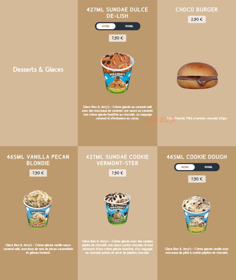 Speed Burger — carte page 18