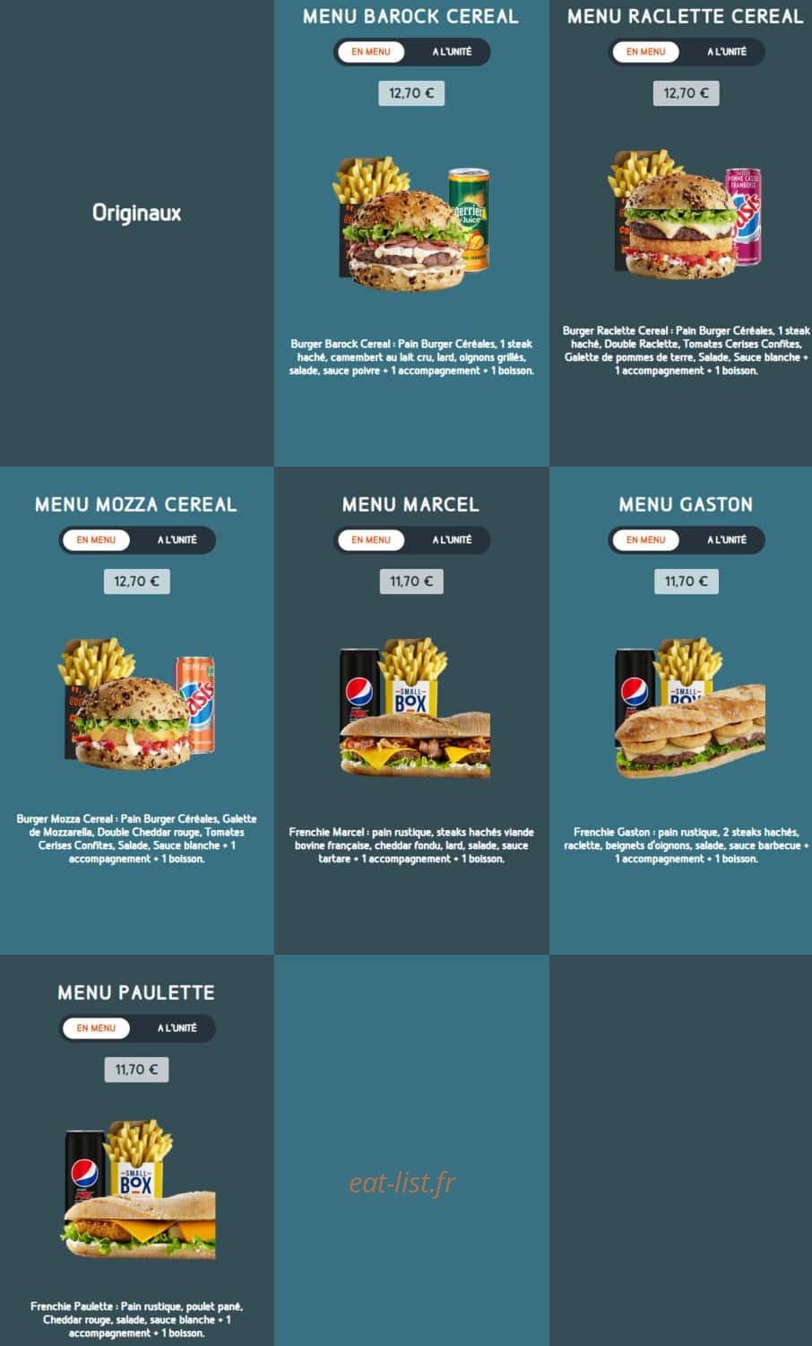 Speed Burger — carte page 12