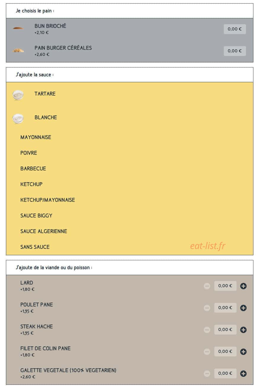 Speed Burger — carte page 1