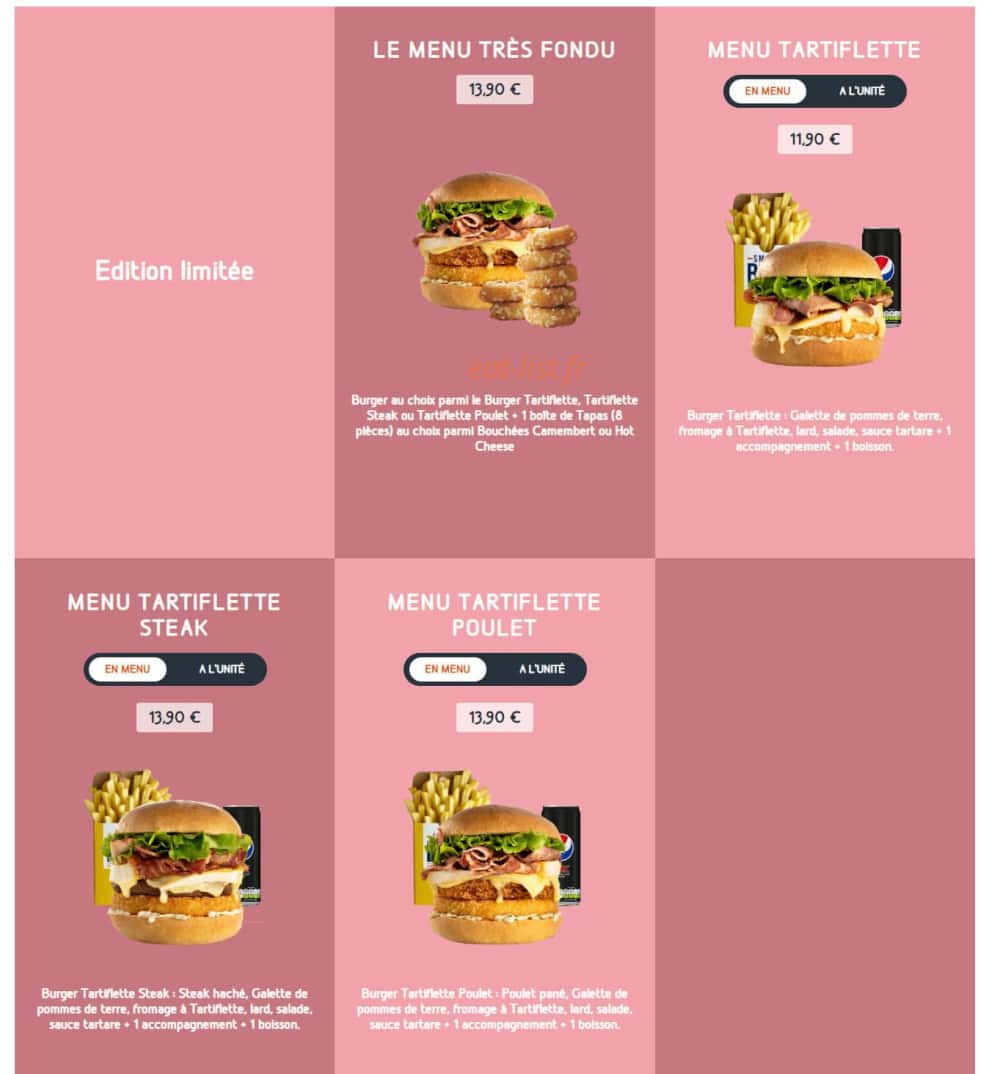 Speed Burger — carte page 11