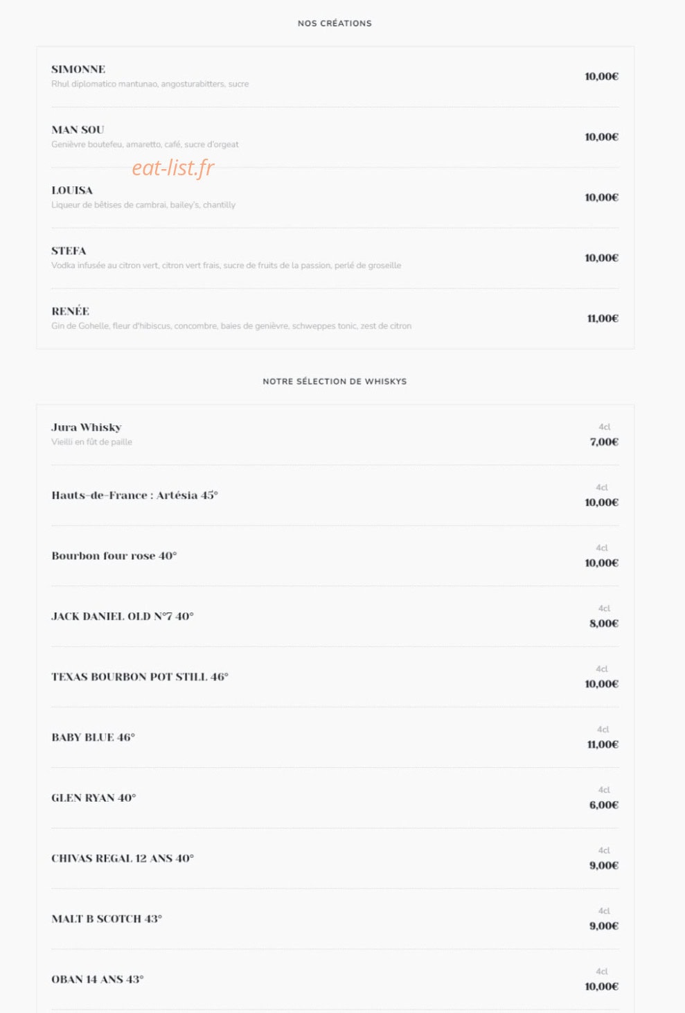Les Roses Blanches — carte page 8