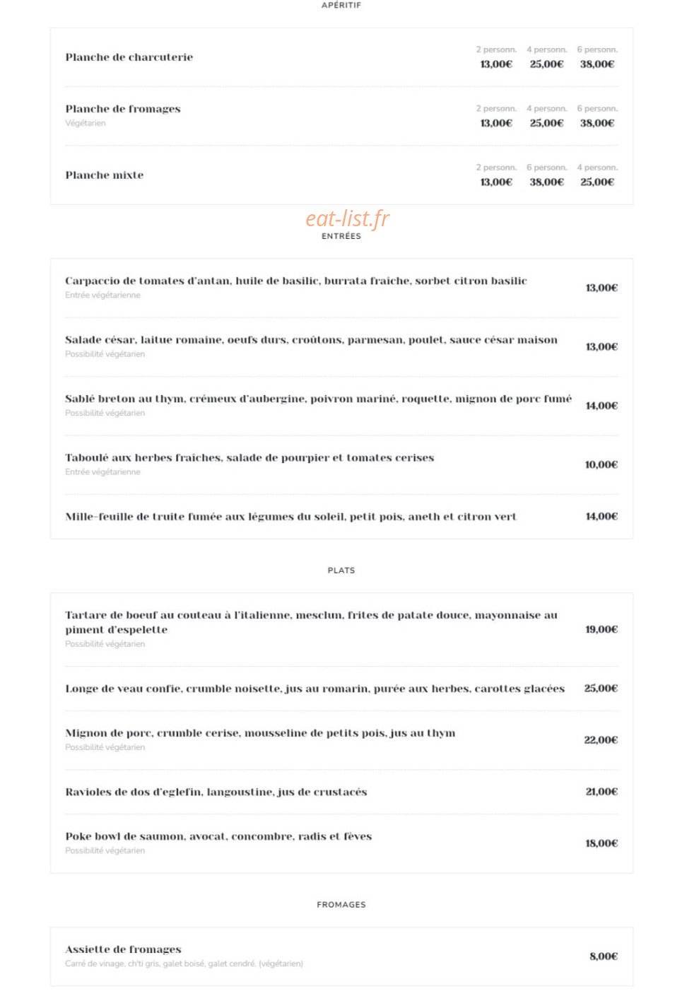 Les Roses Blanches — carte page 1