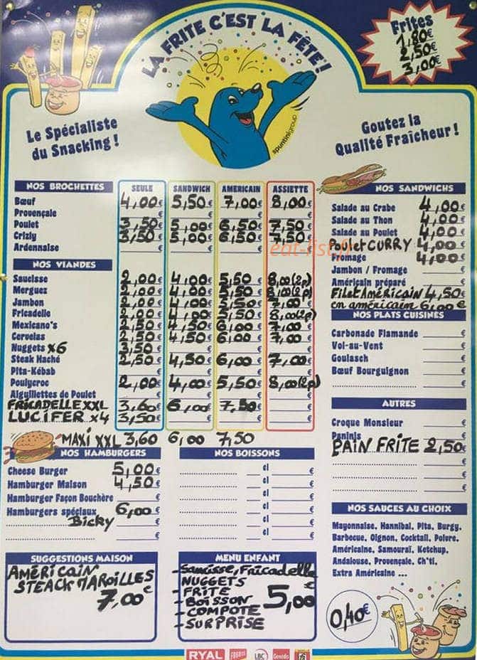 Happy Frite — carte page 1