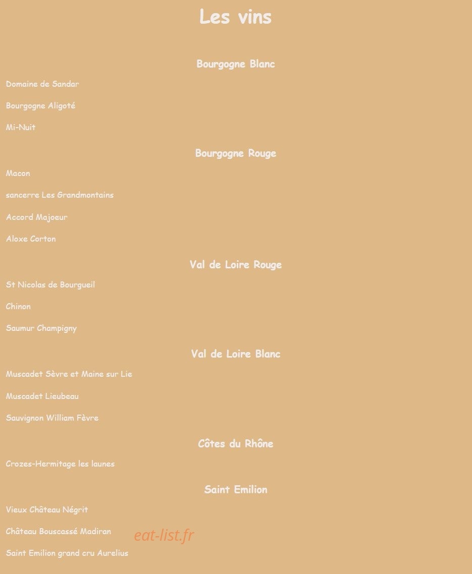 Le Temps Des Mets — carte page 5