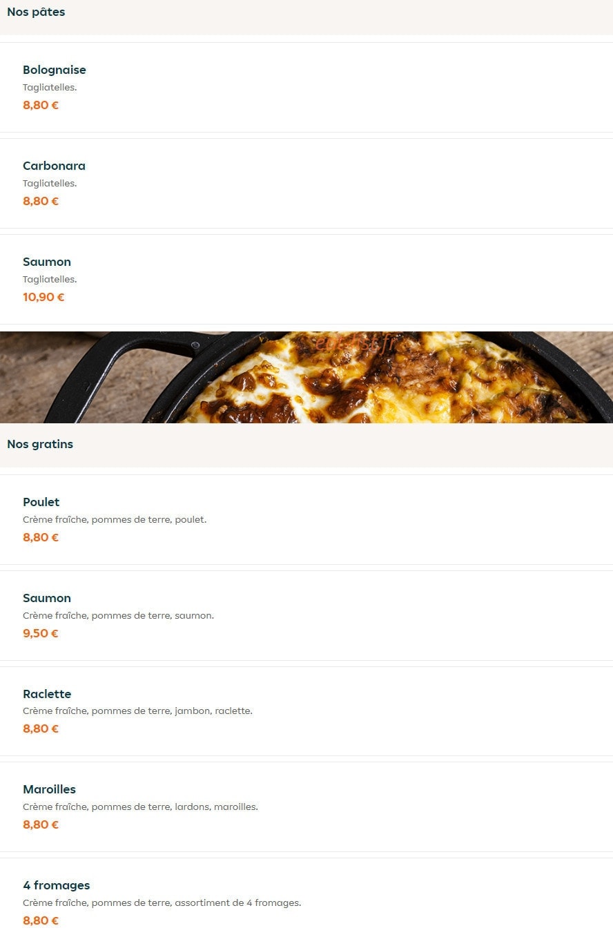 Star Food — carte page 15